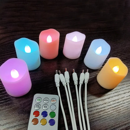 Led Candles with Flickering Flame Timer Remote Control for Halloween Home Decoration USB Rechargeable Tealights Electric Candles