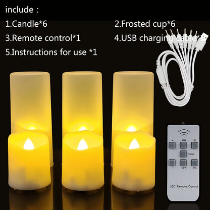 Led Candles with Flickering Flame Timer Remote Control for Halloween Home Decoration USB Rechargeable Tealights Electric Candles