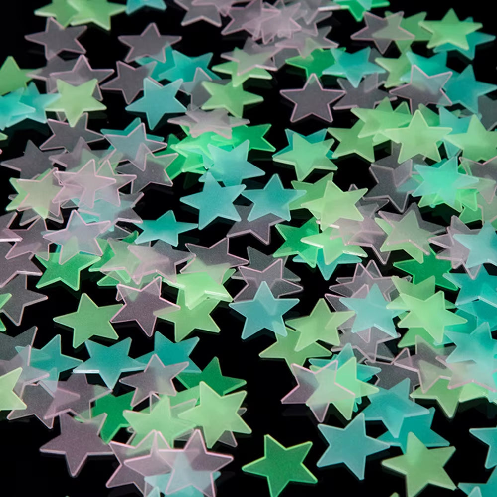 100 Wall Glow in the Dark Stars Stickers Baby Kids Nursery Bed Room Ceiling Cute