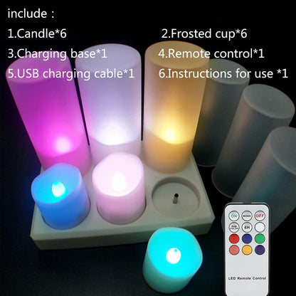 Led Candles with Flickering Flame Timer Remote Control for Halloween Home Decoration USB Rechargeable Tealights Electric Candles
