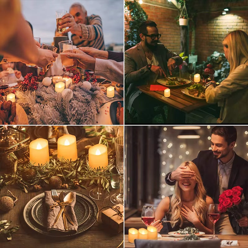 Led Candles with Flickering Flame Timer Remote Control for Halloween Home Decoration USB Rechargeable Tealights Electric Candles